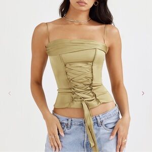 House of CB Sage Lace-Up Camisole